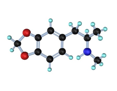 Molecule MDMA (XTC) in 3D