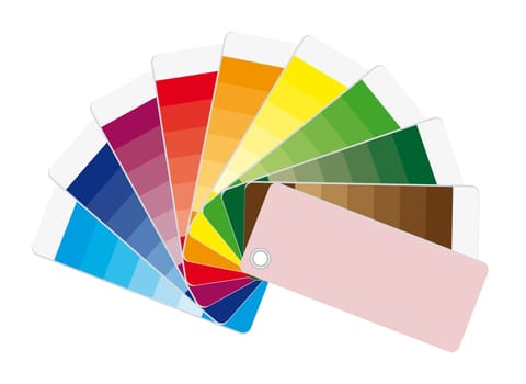 Colour fans with sample colours