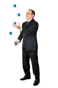 Businessman juggling
