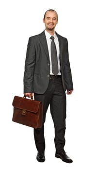 isolated businessman standing