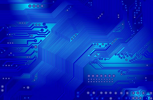 motherboard in blue