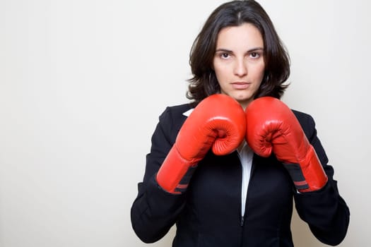 Boxing businesswoman