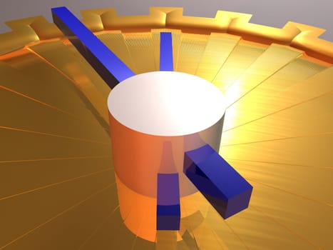 Abstract Clock - 5 to 12 - 3D