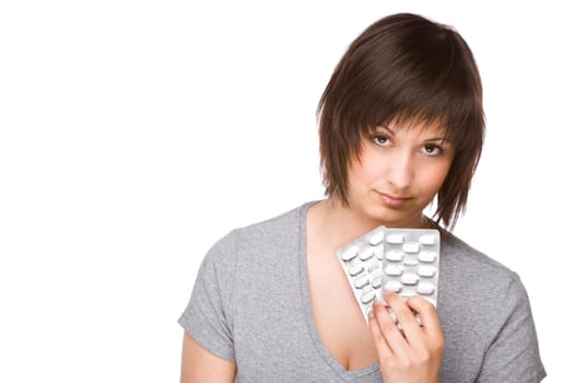 Woman with tablets