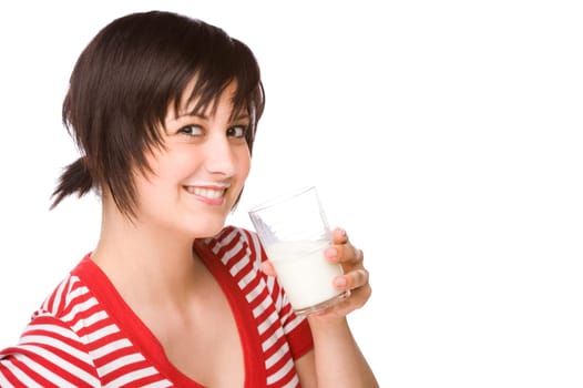 Woman with a glass of milk
