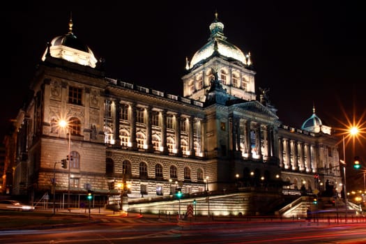 Czech republic - metropolises Prague - Vaclavske square with National Museum in