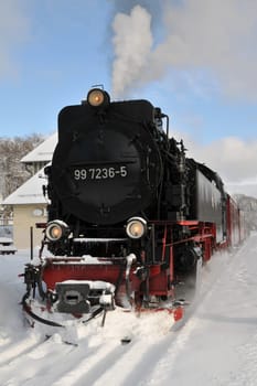 At the train station