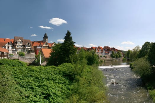 Hann Münden – City view with Fulda