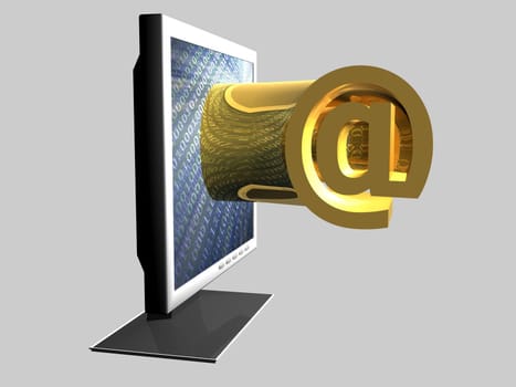 Monitor - At-Sign - 3D