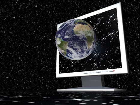 Monitor - Earth - 3D