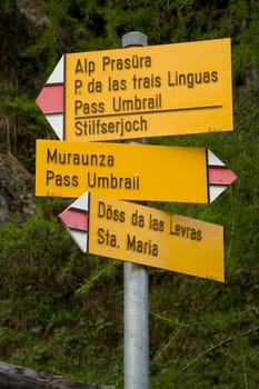 Signpost Hiking Trail Switzerland