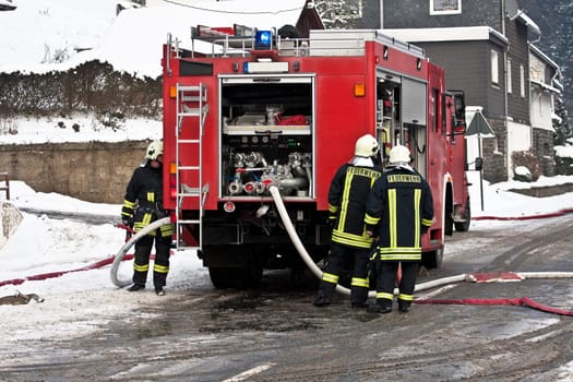 Firefighting operations in winter