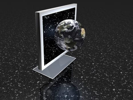 Monitor - Earth - 3D