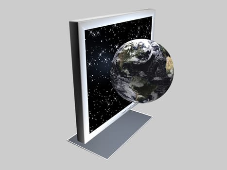 Monitor - Earth - 3D
