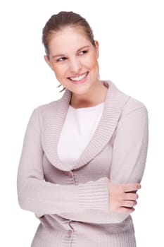 happy woman without isolated