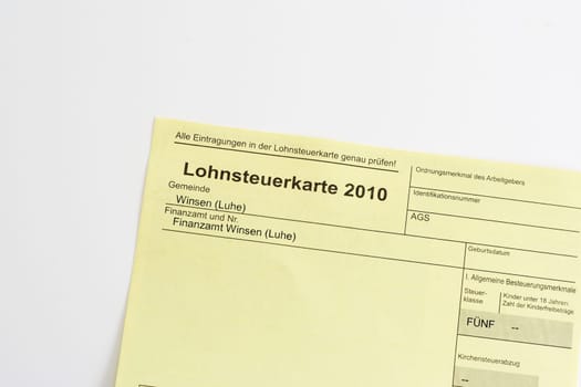 Income Tax Card 2010,Tax Card 2010