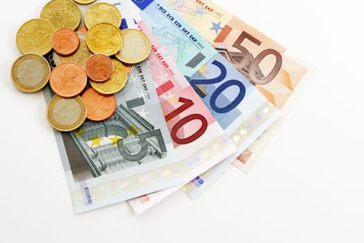Money - Banknotes Euro with Coins