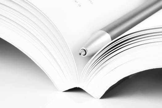 open book and pen