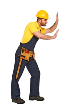 handyman in push position