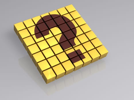 Cube - Question Mark - Isolated - 3D