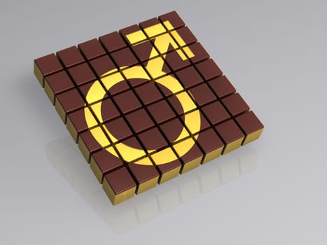 Cube - Male - Character - Isolated - 3D
