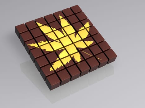 Cube - Hemp - Cannabis - Isolated - 3D