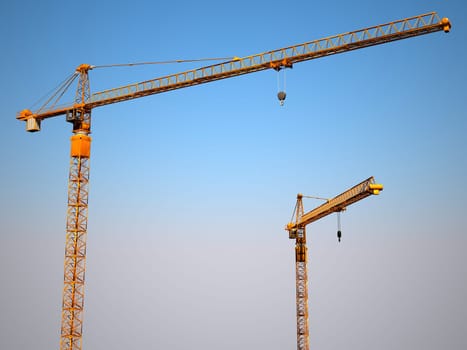 crane background and blue sky