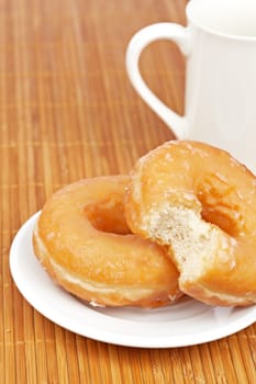 Delicious donuts with coffee
