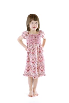 (girl child or girl teenager or girl baby) without shoes isolated