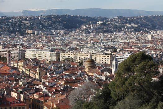 Above the rooftops of Nice