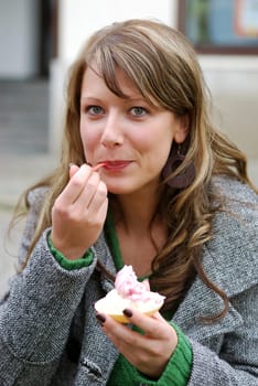 Eating ice cream