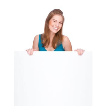 Woman with billboard