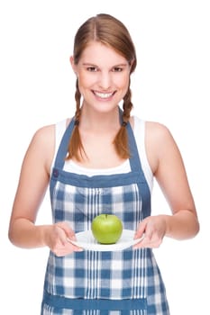 Woman with apple