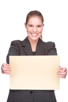 Businesswoman with envelope