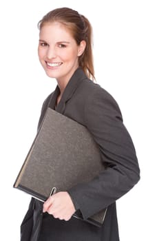 Businesswoman with file folder