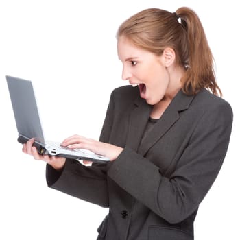 Businesswoman with notebook