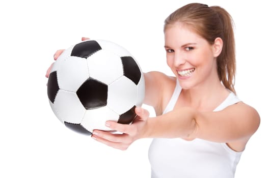 Woman with a soccer ball