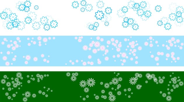 3 Banner Set Flower Pattern