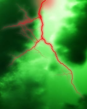 Lighting Strike In The Clouds