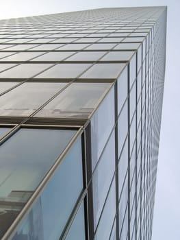 Glass façade of the Cologne Tower in the Mediapark