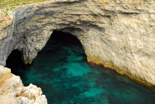 Rock cave on Comino