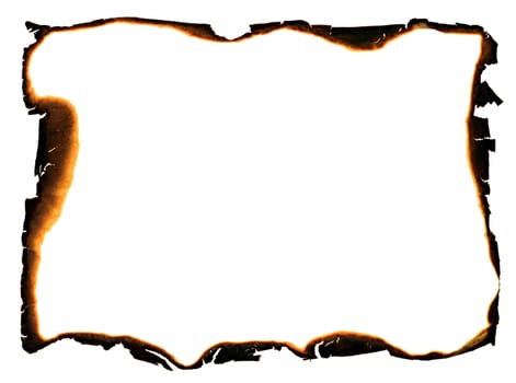 frame with charred edges