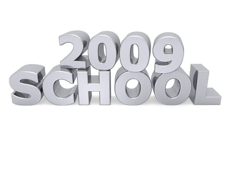 school word with metal texture