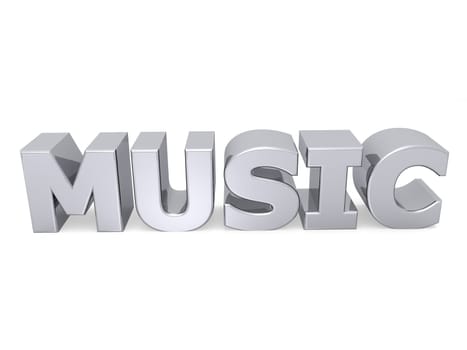music word with metal texture