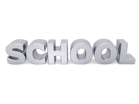 school word with metal texture