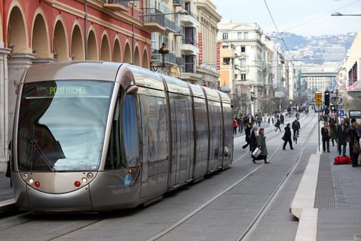 Tram in the centre of Nice