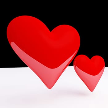 red hearts