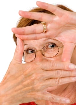 Senior Woman Hand Frame