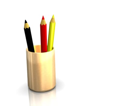 Crayons in German colours