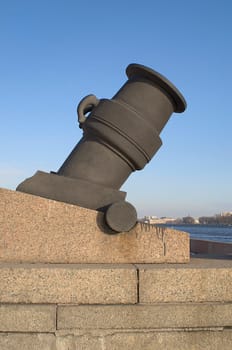 Cannon at Arsenal Embankment in Saint Petersburg, Russia.